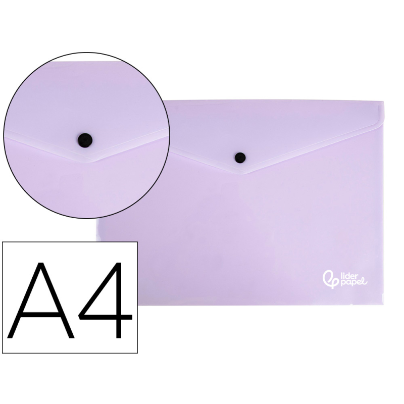 Carpeta liderpapel dossier broche polipropileno din a4 lavanda opaco 50 hojas