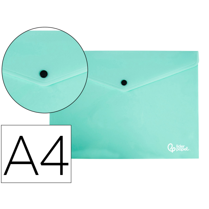Carpeta liderpapel dossier broche polipropileno din a4 verde manzana opaco 50 hojas