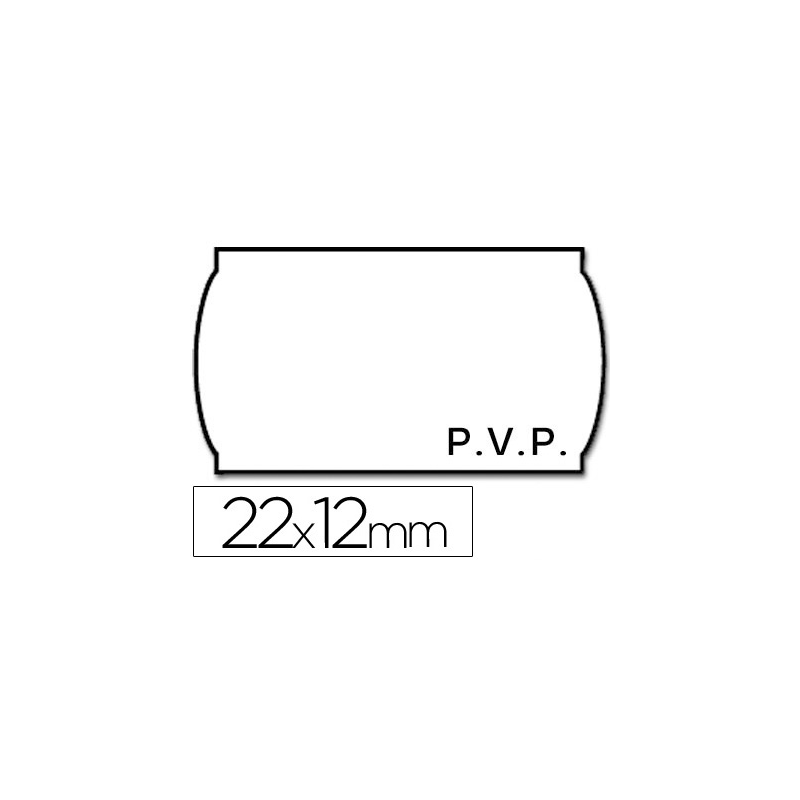 Etiquetas meto onduladas 22x12 mm pvp blanca adh.2 rollo 1500 etiquetas