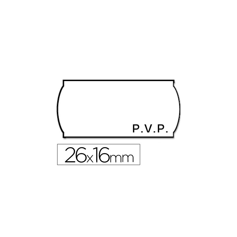 Etiquetas meto onduladas 26x16 mm pvp blanca adh 2 rollo 1200 etiquetas troqueladas