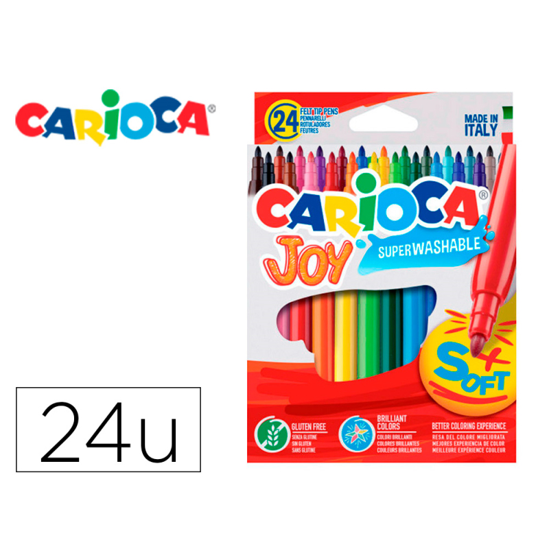 Rotulador carioca joy caja de 24 unidades colores surtidos