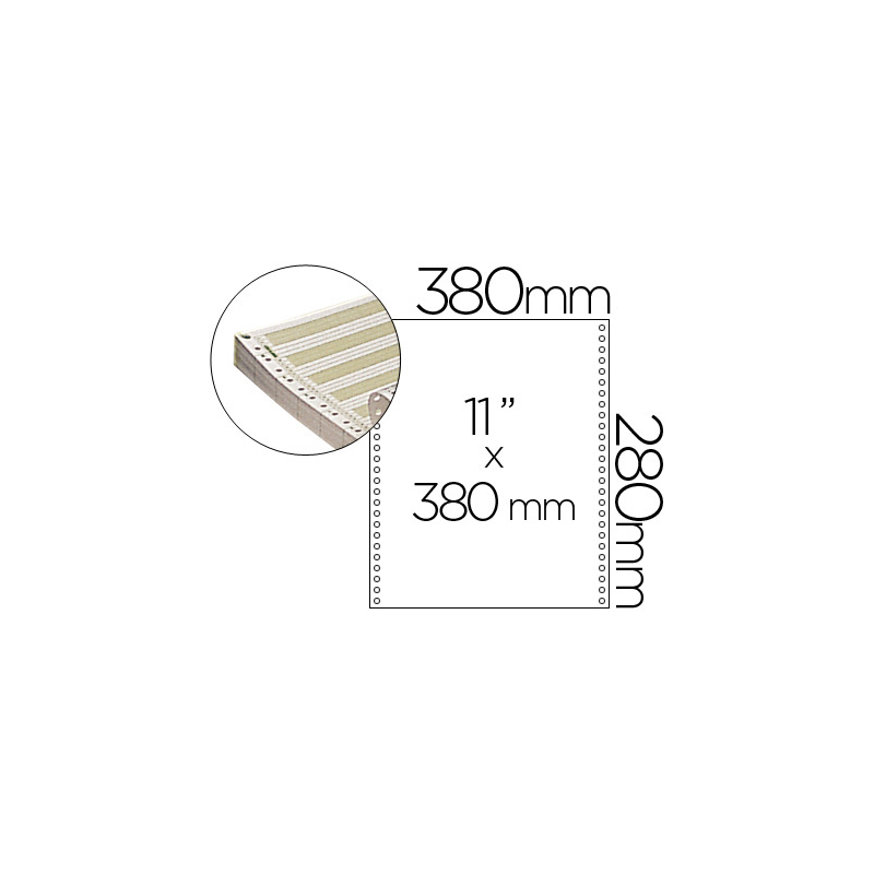 Papel continuo 380x11 pautado caja de 2500 hojas