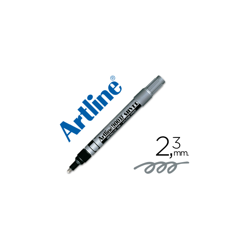 Rotulador artline marcador permanente tinta metalica ek-900 plata punta redonda 2.3 mm