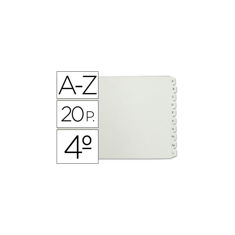 Separador alfabetico multifin 3003 plastico cuarto apaisado 20 pestañas 215x155 mm