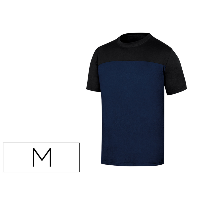 Camiseta de algodon deltaplus color azul/negro talla m