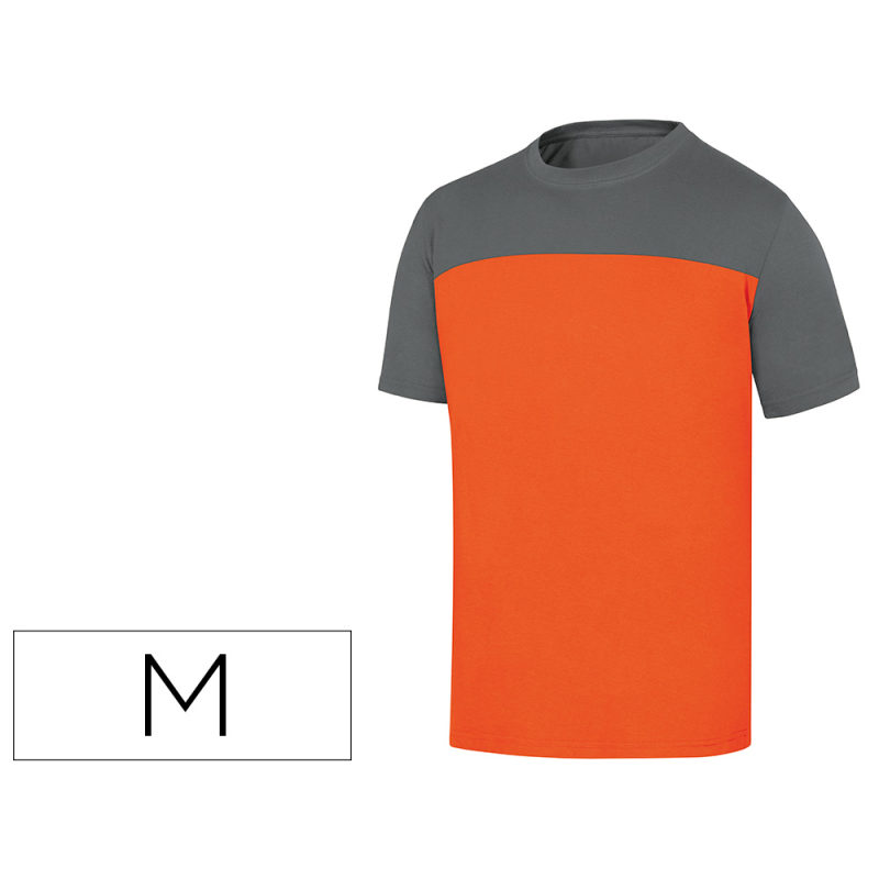 Camiseta de algodon deltaplus color gris/naranja talla m