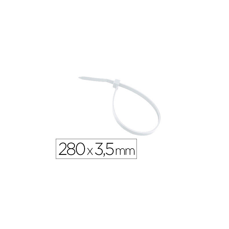 Brida 3m para interior blanca 280x3,5 mm bolsa de 100 unidades