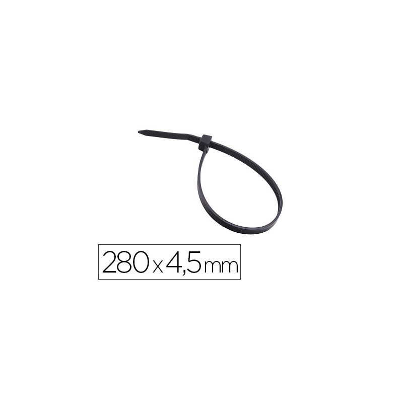 Brida 3m para exterior negro 280x4,5 mm bolsa de 100 unidades
