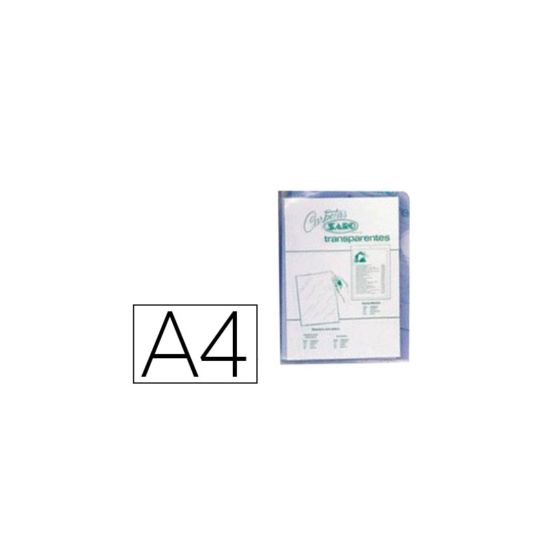 Carpeta dossier uñero saro pvc din a4 280 mc transparente