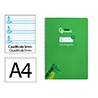 Cuaderno espiral liderpapel a4 pautaguia tapa dura 80h 90gr cuadro pautado 5mm color verde