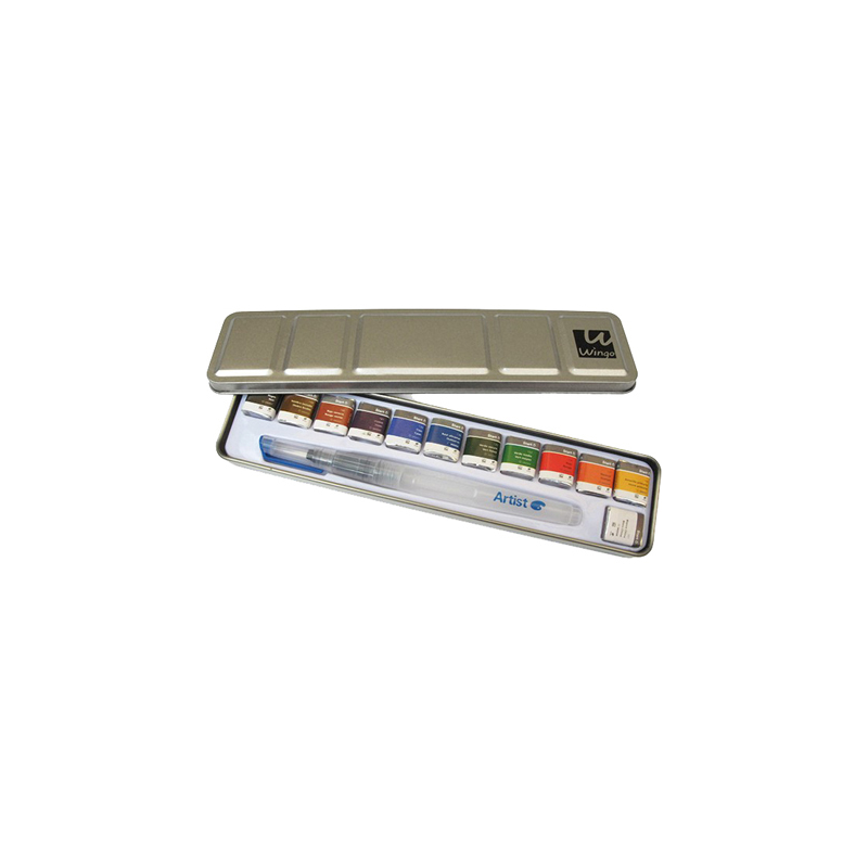 Acuarela artist start caja metal 12 colores surtidos + pincel rellenable