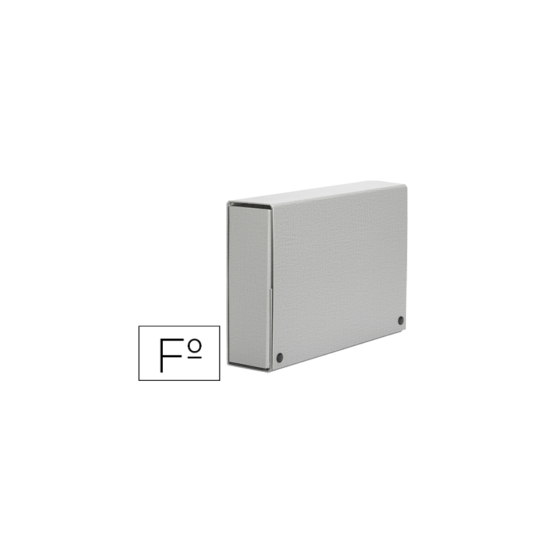 Carpeta proyectos pardo folio lomo 120 mm carton forrado gris con broche