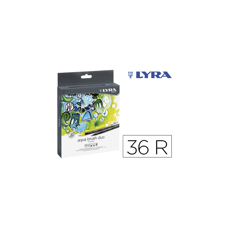 Rotulador lyra aqua brush duo caja de 36 colores surtidos