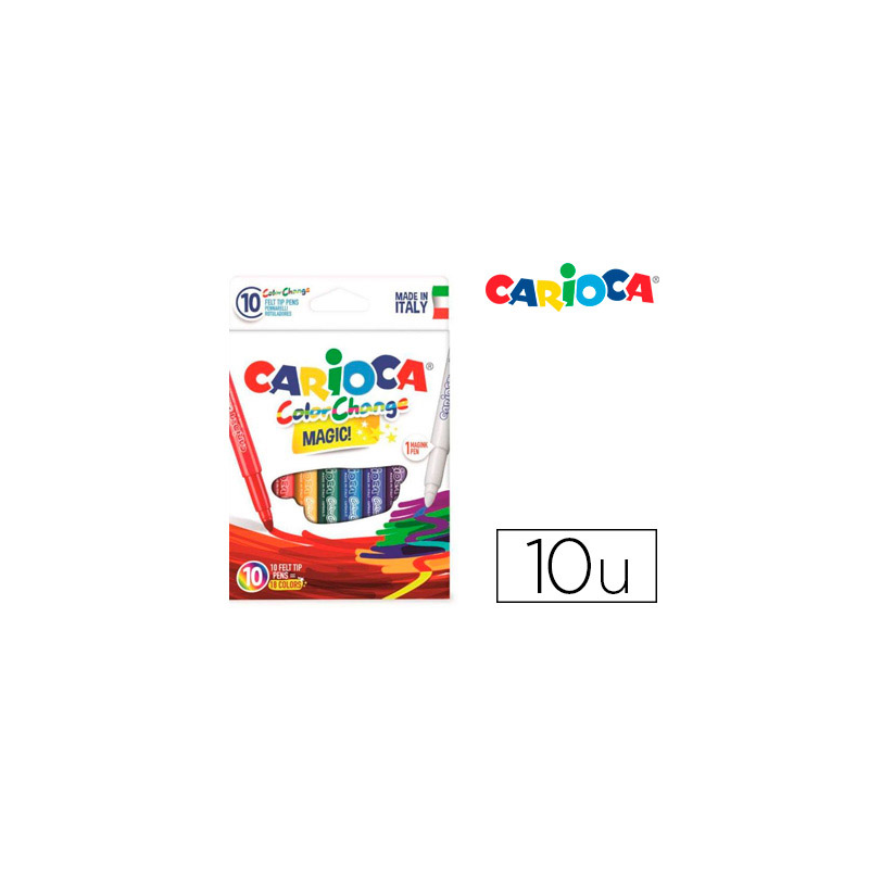 Rotulador carioca cambia color tinta magica caja de 10 unidades colores surtidos