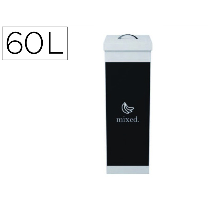 Contenedor papelera reciclaje paperflow con tapa poliestireno para residuos organicos 60 l 76x36,3x26,3