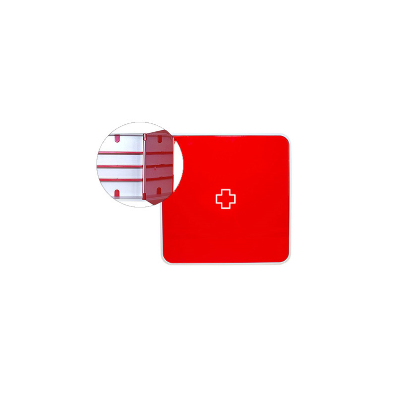 Botiquin paperflow plastico 3 estantes para medicinas 320x70x320 mm rojo