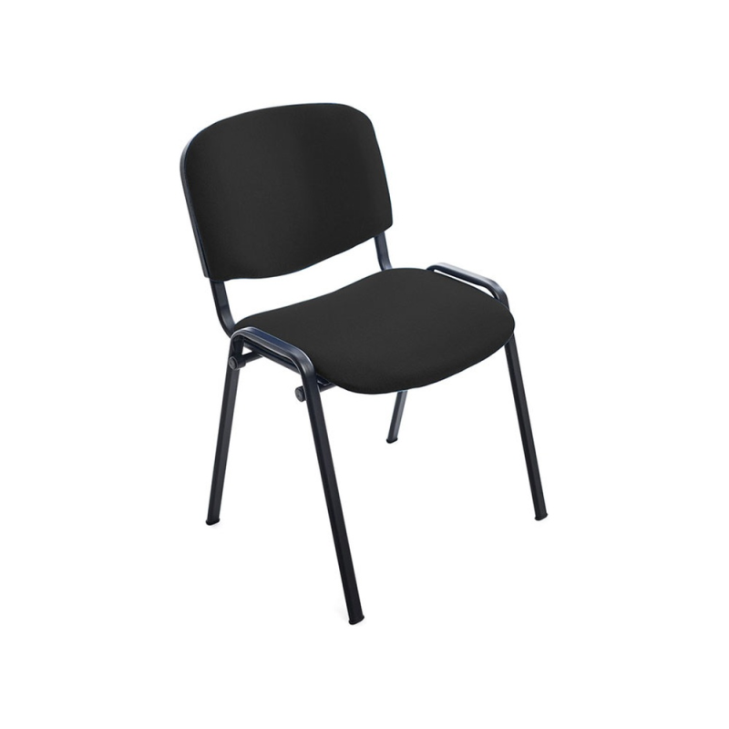Silla rocada confidente estructura metalica tapizada en tela ignifuga negra 57x81x48 cm