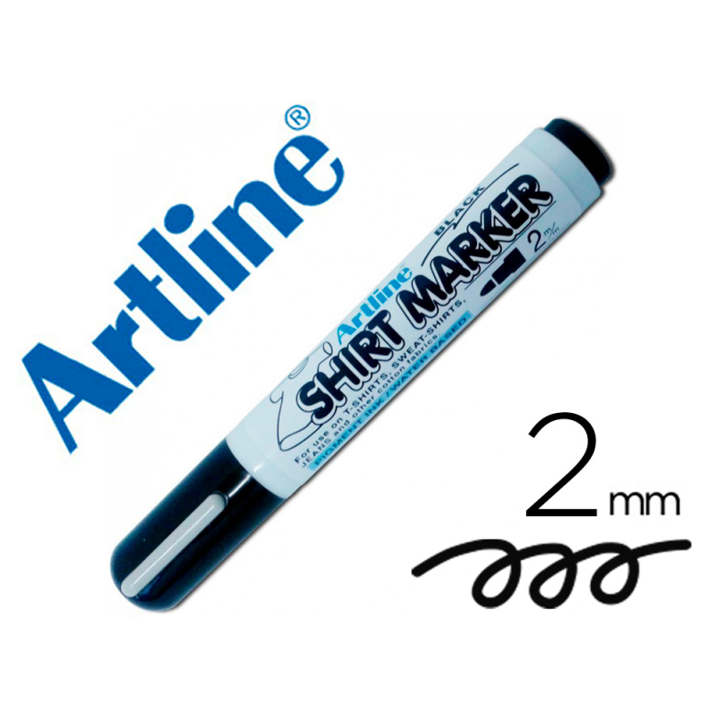 Rotulador artline camiseta ekt-2 negro punta redonda 2 mm para uso en camisetas
