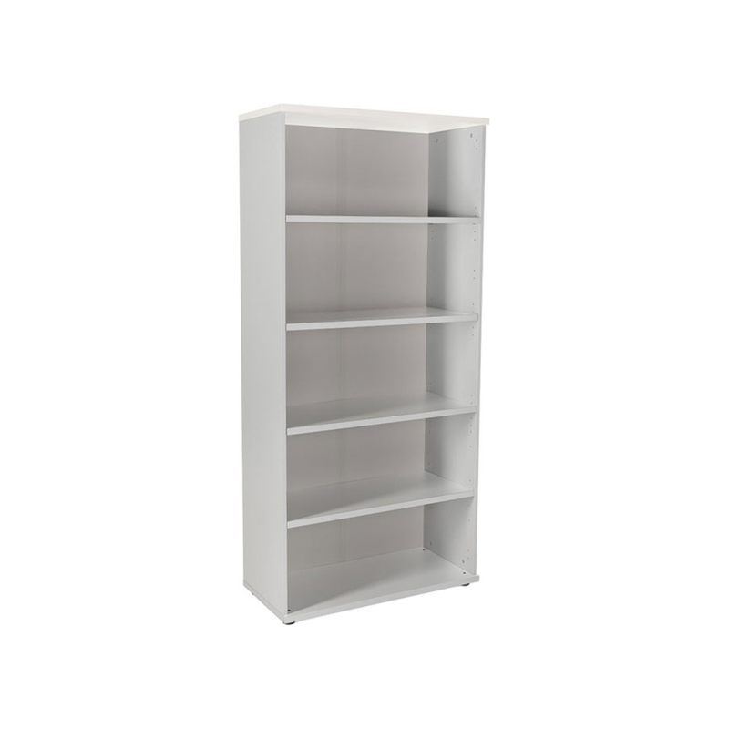 Armario rocada con cuatro estantes serie store 195x90x45 cm acabado gris/blanco