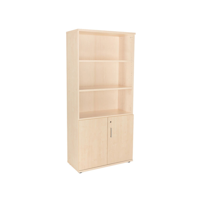 Armario rocada con cuatro estantes y dos puertas inferiores serie store 195x90x45 cm acabado haya/haya