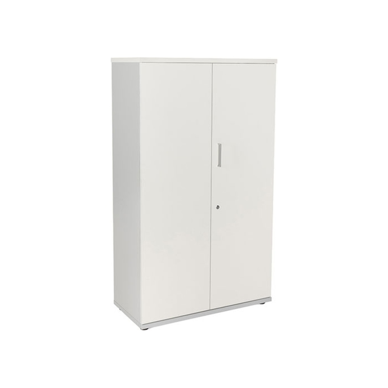 Armario rocada con tres estantes y dos puertas serie store 156x90x45 cm acabado gris/blanco