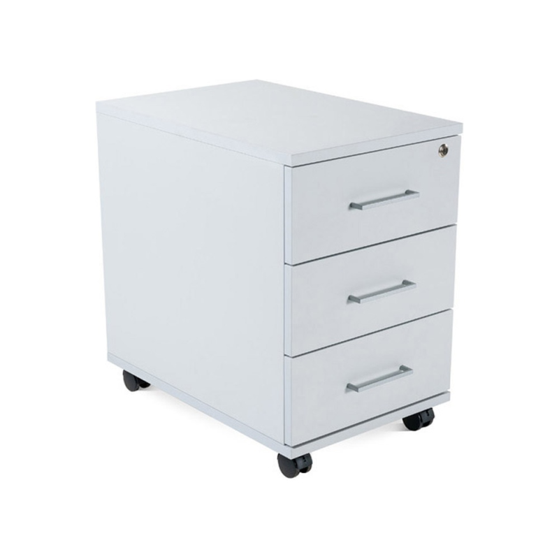 Cajonera rocada con 3 cajones serie store 58x40x59,5 cm acabado ab02 gris/gris gris/gris