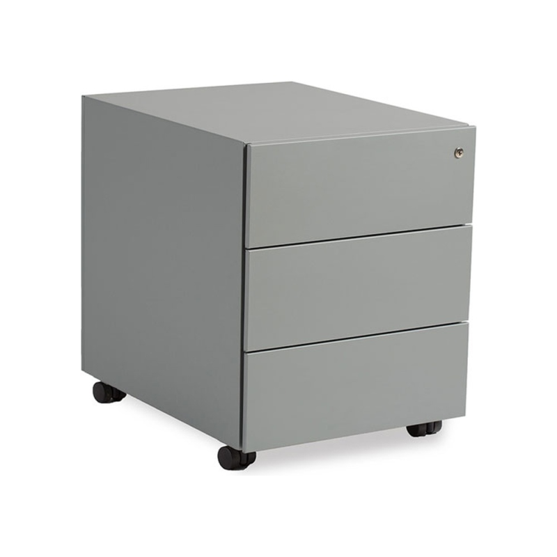 Cajonera metalica rocada con tres cajones serie store 53x42x58 cm acabado ac00 gris/gris