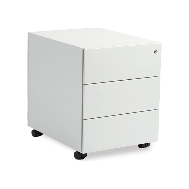Cajonera metalica rocada con tres cajones serie store 58x40x59,5 cm acabado ac13 blanco/blanco