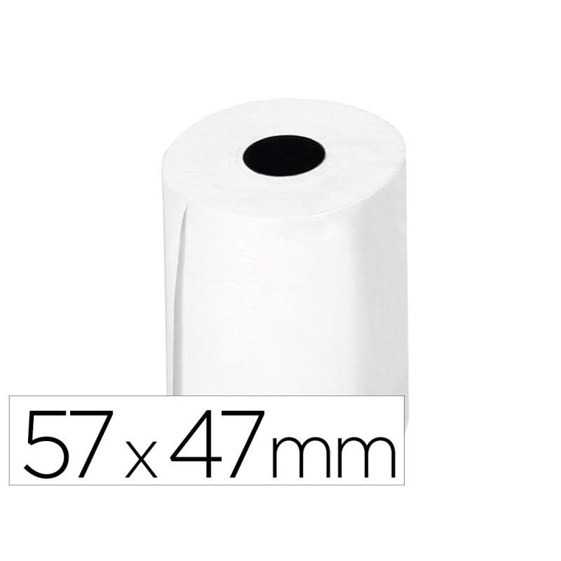Rollo sumadora termico greening 57 mm ancho x 47mm diametro para tpv sin bisfenol a papel de 70 g/m2