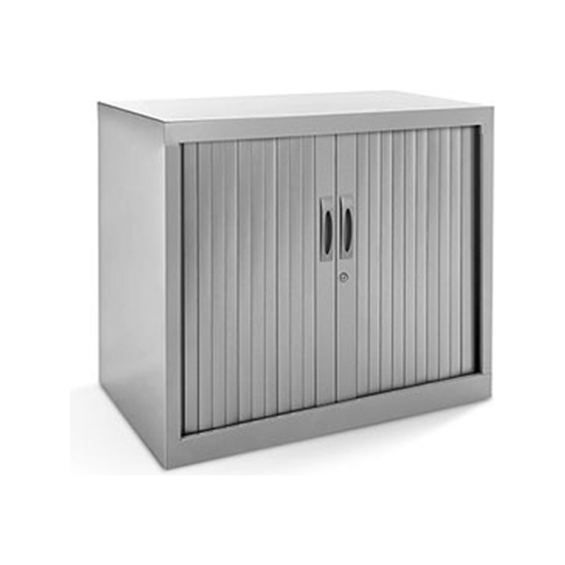 Armario metalico rocada dos puertas tipo persiana con una balda serie store 70x80x45 cm acabado gris/gris