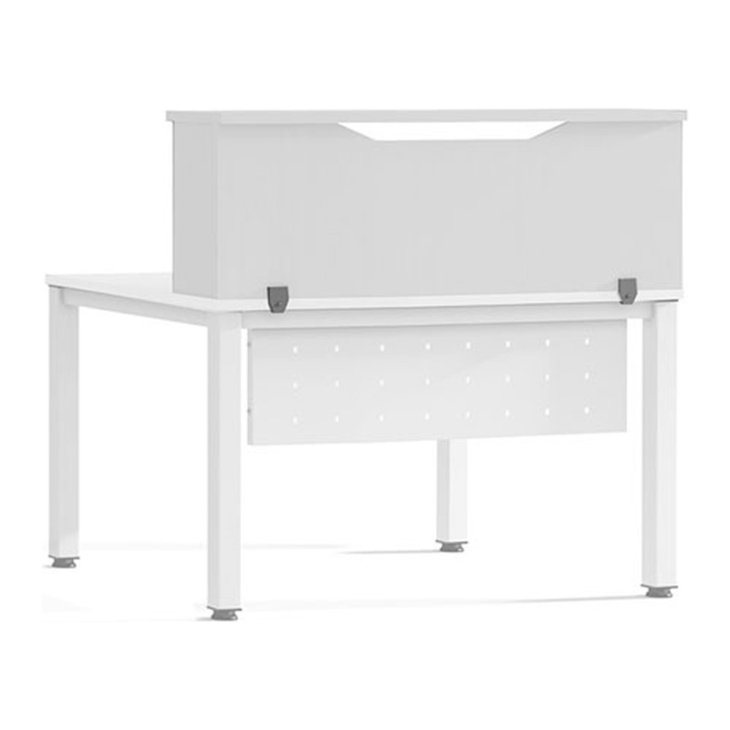 Mostrador de altillo rocada valido para mesas work metal executive 200x30x40 cm acabado aw04 blanco/blanco