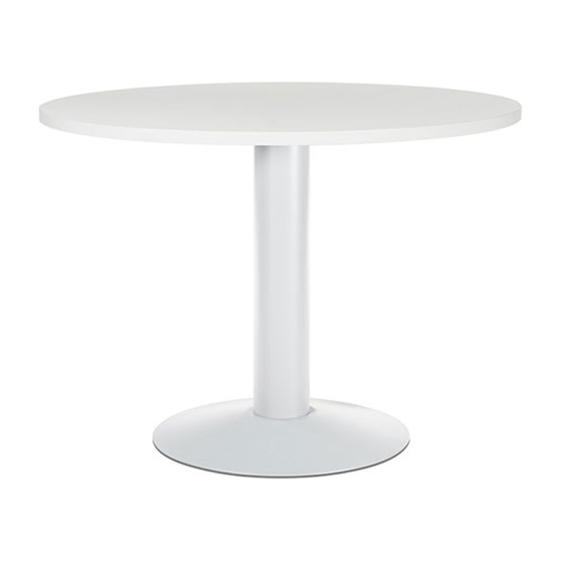 Mesa de reunion rocada meeting 3005atw04 estructura columna acero blanco tablero madera blanco 100 cm diametro