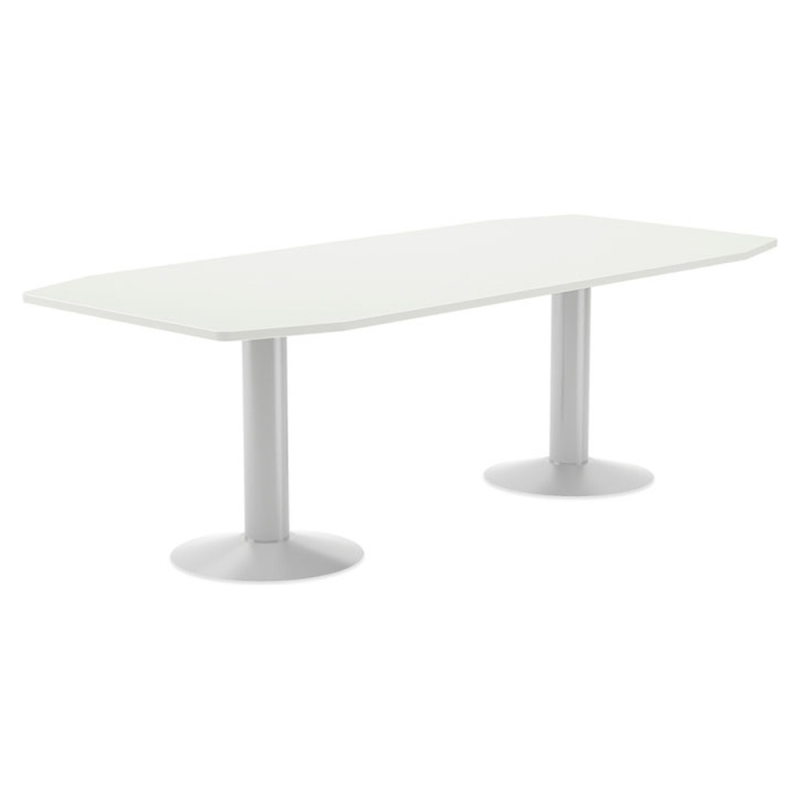 Mesa de reunion rocada meeting 3003atw04 estructura columna doble acero blanco tablero madera blanco