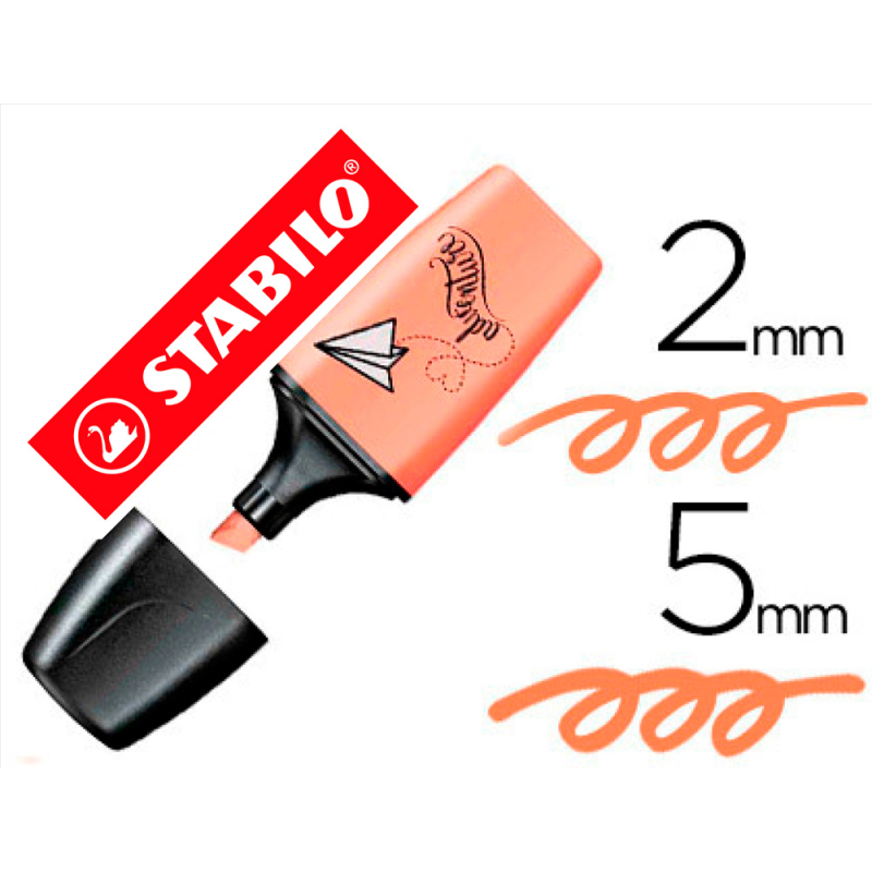 Rotulador stabilo boss mini pastel love melocoton sedoso