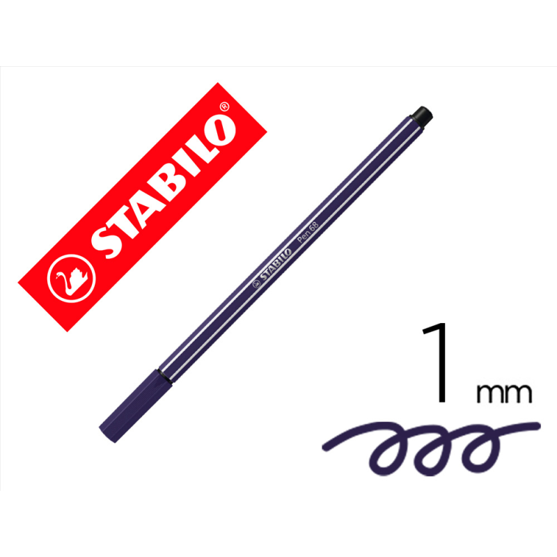 Rotulador stabilo acuarelable pen 68 azul prusia punta gruesa 1mm