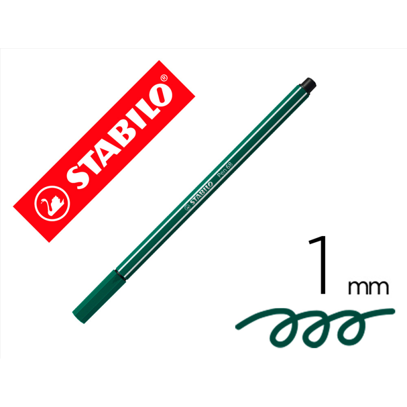 Rotulador stabilo acuarelable pen 68 azul verdoso punta gruesa 1mm