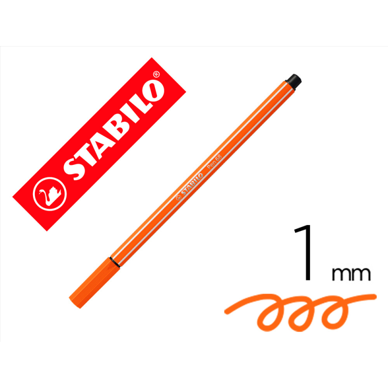 Rotulador stabilo acuarelable pen 68 bermellon palido punta gruesa 1mm