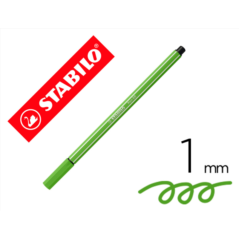 Rotulador stabilo acuarelable pen 68 verde prado punta gruesa 1mm
