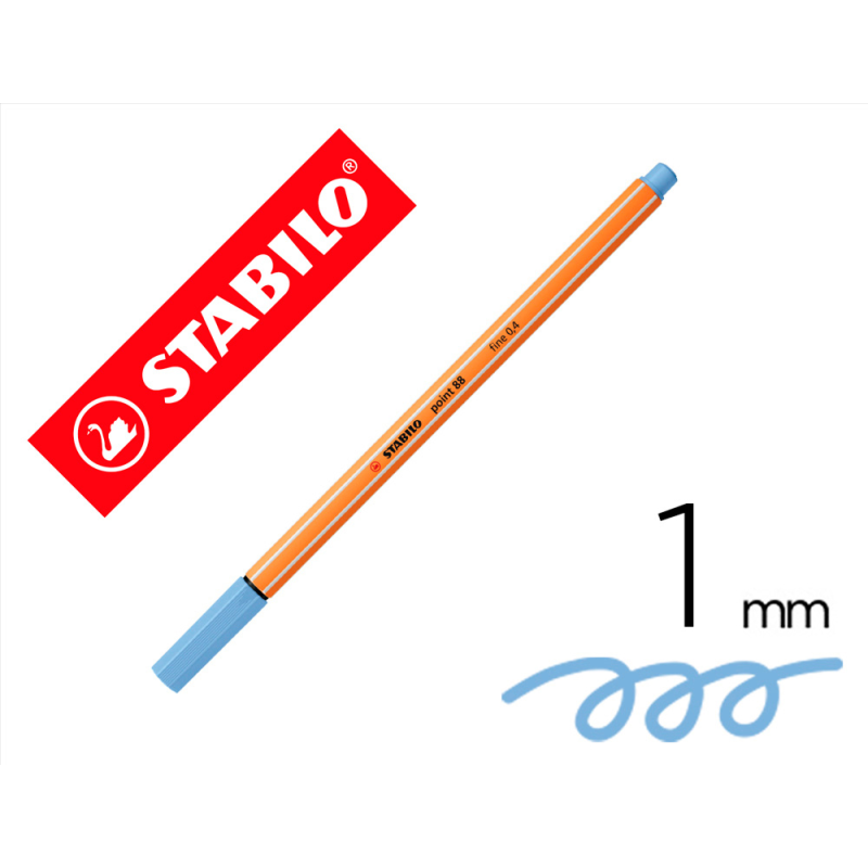 Rotulador stabilo punta de fib ra point 88 azul claro punta fina 0,4mm