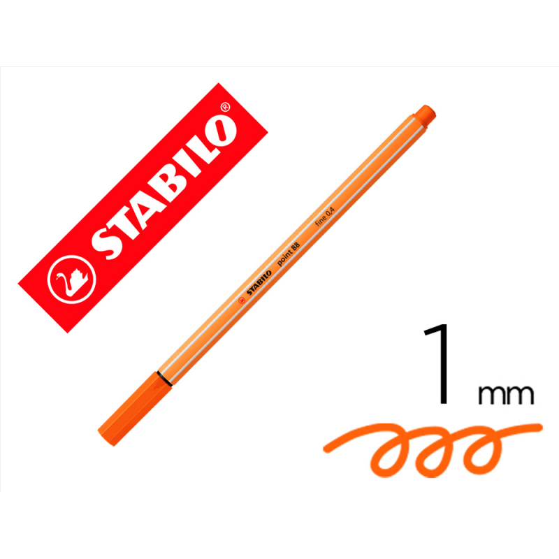 Rotulador stabilo punta de fib ra point 88 bermellon palido punta fina 0,4mm