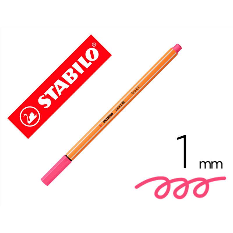 Rotulador stabilo punta de fib ra point 88 rosa claro punta fina 0,4mm