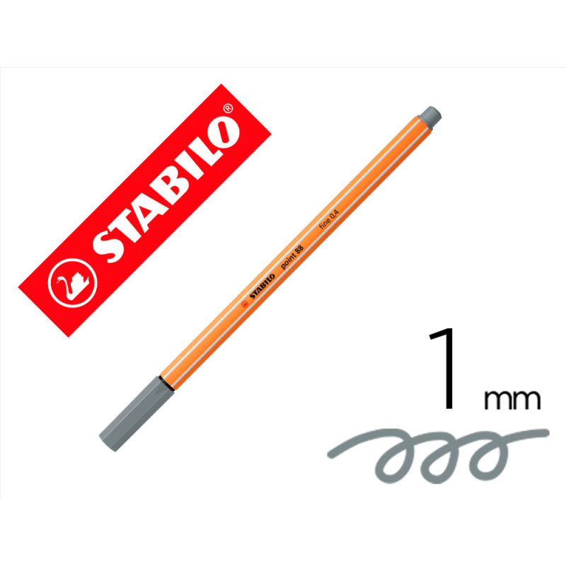 Rotulador stabilo punta de fib ra point 88 gris azulado claro punta fina 0,4mm