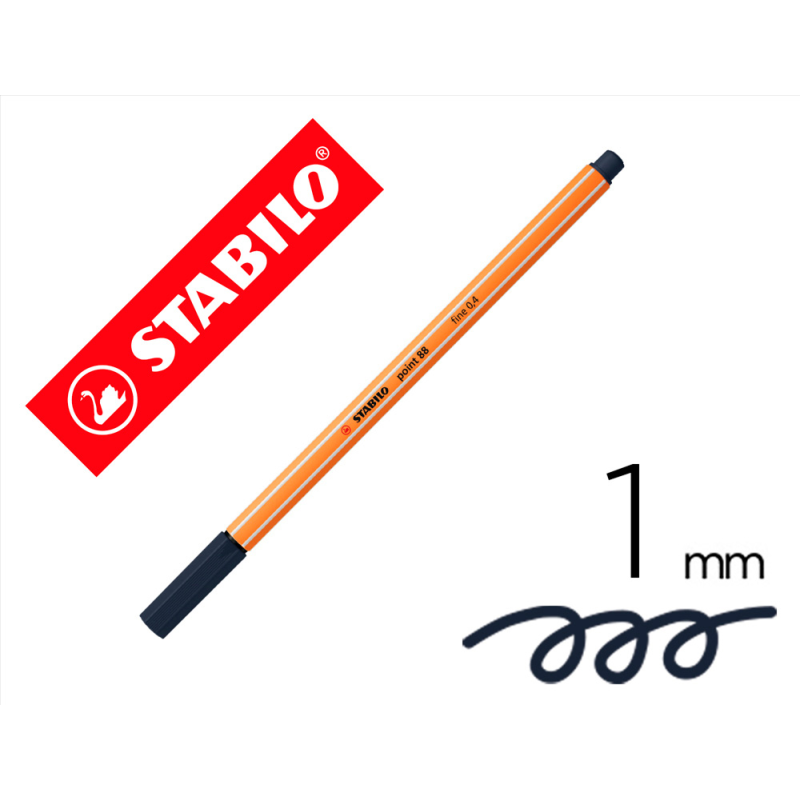 Rotulador stabilo punta de fib ra point 88 gris paynes intenso punta fina 0,4mm