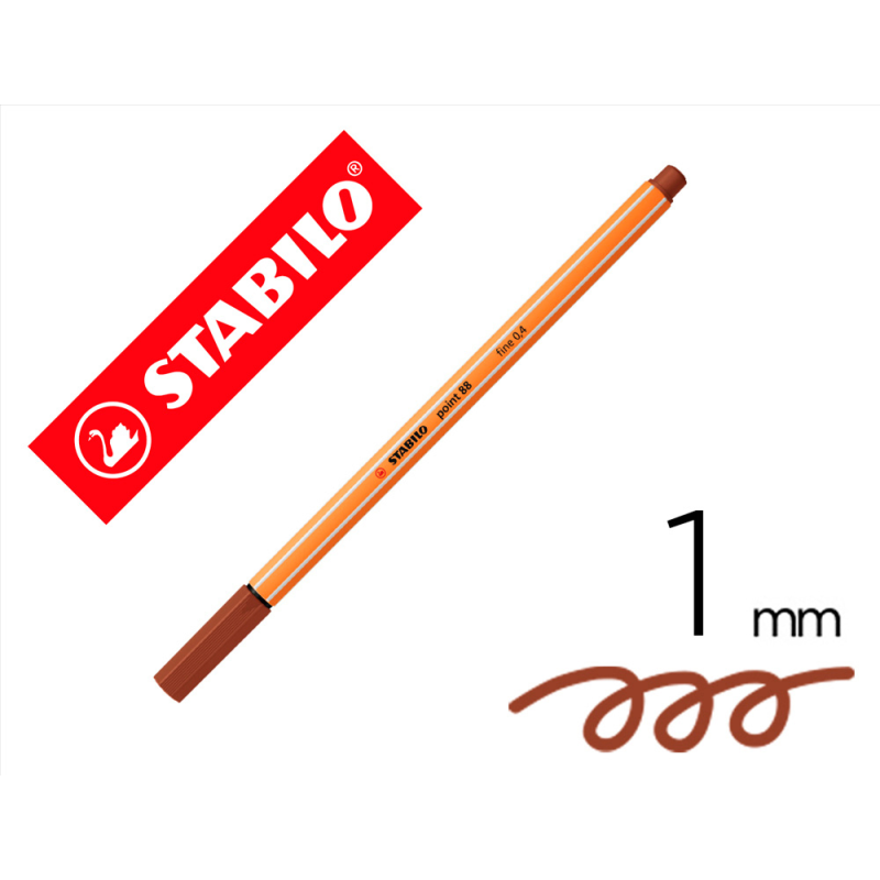 Rotulador stabilo punta de fib ra point 88 sanguina punta fina 0,4mm