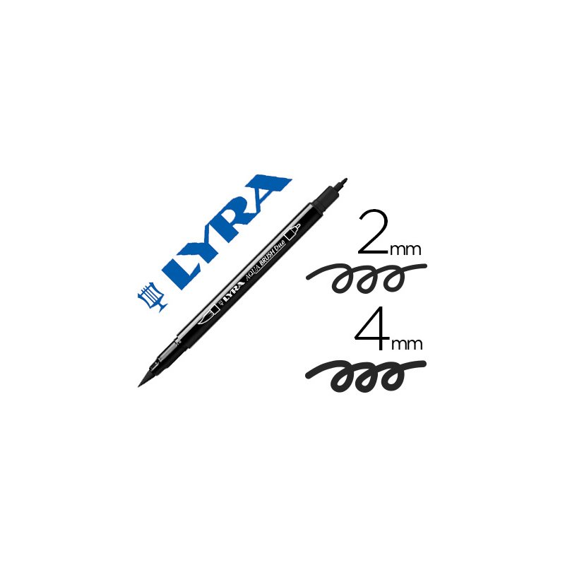 Rotulador lyra aqua brush acuarelable doble punta fina y pincel negro