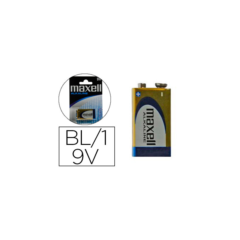 Pila maxell alcalina 9v lr09 blister de 1 unidad