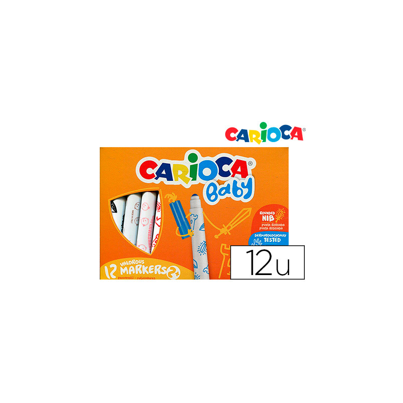 Rotulador carioca baby 2 años caja 12 unidades colores surtidos