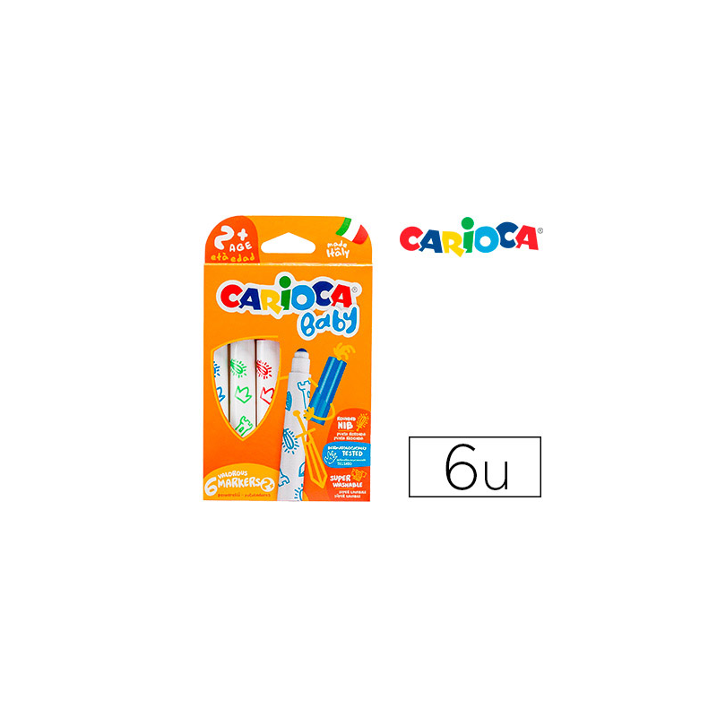 Rotulador carioca baby 2 años caja 6 unidades colores surtidos