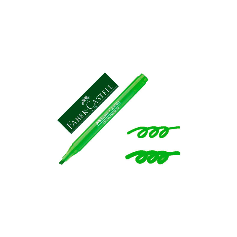 Rotulador faber castell fluorescente textliner 38 verde