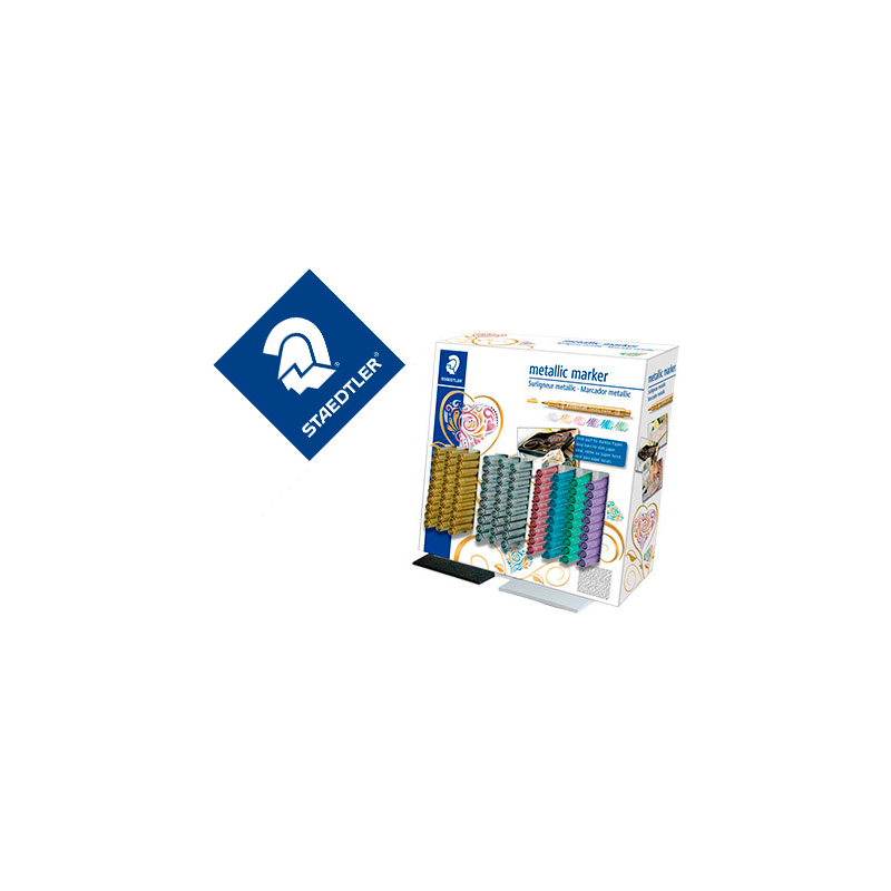 Rotulador staedtler metalico 8323 expositor sobremesa de 100 unidades colores surtidos